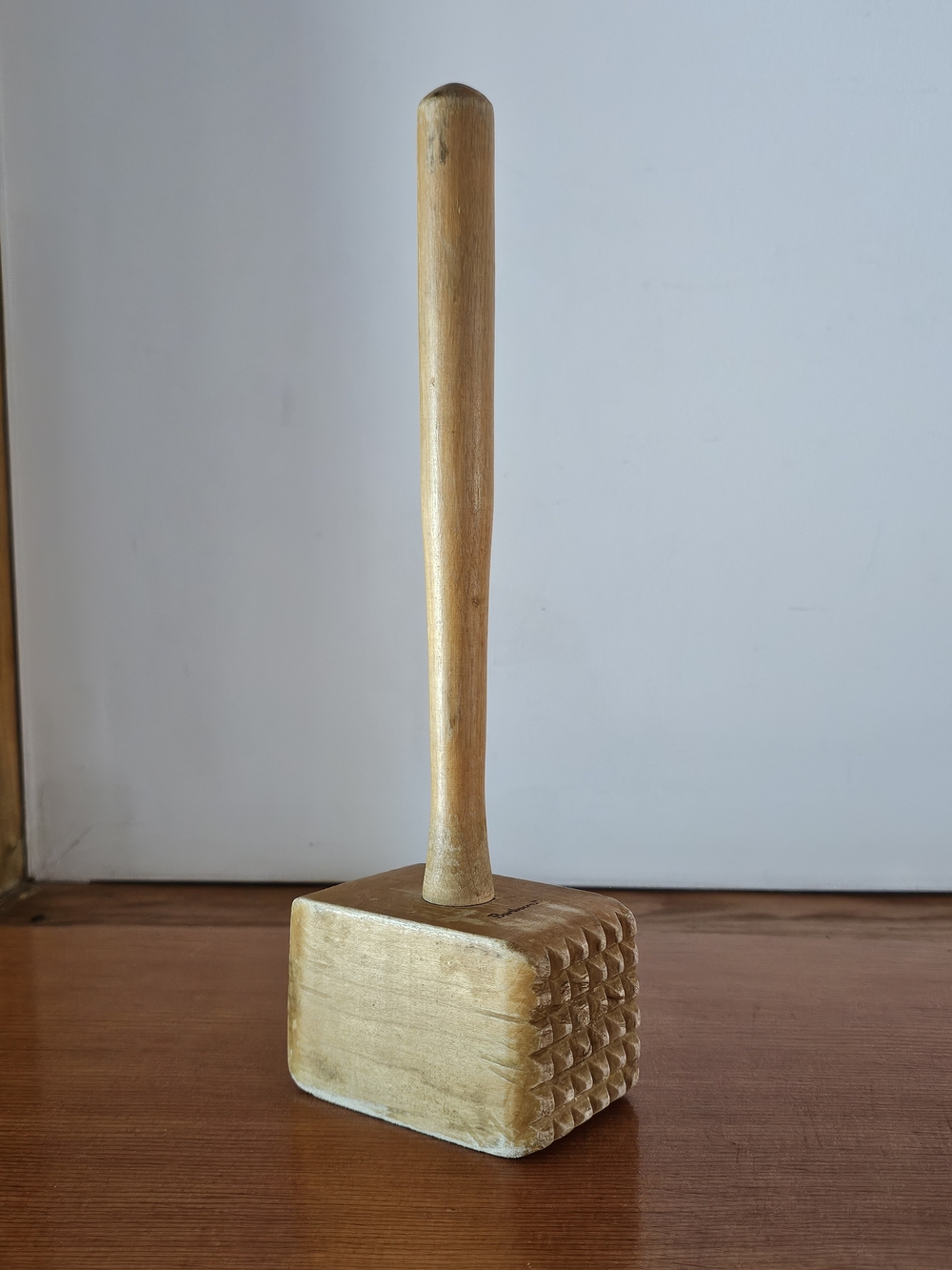 Vintage 70's Baribocraft Wooden Meat Tenderizer Mallet - Natural Wood